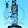 factory Beautiful beaker glass water bong with fritted glass disc perc glass bong heady bubbler purple green water pipe with downstem