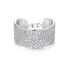 Luxe Lady Big Bracelet Diamant Or blanc rempli Bracelet de mariage de fiançailles pour les femmes Bijoux de mariée