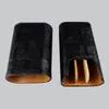 Hot Sell Fashion Style Black Färg Läder Utomhus Traval Praktisk Cigar Humidor Väska med presentförpackning