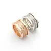 Wholesale-Three-ring spring pattern full diamond diamond ring 18K rose gold couple thread CZ ring jewelry