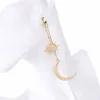 Heiße Frau glänzende Kristall-Stern-Mond-Ohrringe Goldfarbe Crescent Star Charmante Ohrringe für Frauen Diamant-Ohrringe Party SuppliesT2C5135