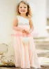 Gasa Un hombro Vestidos para niñas de flores A-Line Beads Cheap Girls Party Vestidos formales Vestidos de primera comunión Niños Tutu Cumpleaños Boda