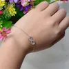 Élégant bracelet flocon de neige en argent sterling 925 véritable pavé 5A Cz pierre bracelets de mariage pour les femmes nuptiale étendre 18-23cmCharmante croix b