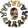 Solid Floral Bow Scrunchie Hair Band Elastic Ties Rope Scarf Accessories Hårtillbehör Hårtillbehör för Braids1299412