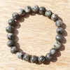 Bracelet en Larvikite grise de haute qualité, pour pratique spirituelle, énergie, méditation, perles Mala, 268k, MG0377