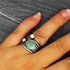 Natural Quartz Lapis Jades Amethysts Växtringar för Womem Vintage Fashion Women Ring