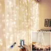 3x3 300 LED 고드름 끈 조명 LED 크리스마스 조명 요정 조명 웨딩/파티/커튼/정원 데코를위한 야외 홈