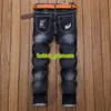 Neue Mens Jeans-Mann-Mode-Loch-Flecken Gerade Personality Tide Mens Jeans Fashion Stylist Sommer Hose Dark Blue