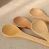 Wooden Spoons Tea Coffee Milk Honey Tableware Condiment Utensil Cooking Sugar Salt Small Spoons Kids Ice Cream Tableware Tool LX9054