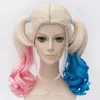 Batman Suicide Squad Harley Quinn Cosplay Wig Pink Blue Wig Z8