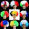 Coupe du monde Couleurs Couleurs de football Fans de football Rainbow Cosplay Clown Arfo Wild Curl Wigs Festival Halloween Carnival Dancing Party Wig Wig