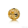 Ny lyxig 18K Gul Gold Bees Honeycomb CHARM SET ORIGINAL BOX FÖR PANDORA 925 Sterling Silver DIY Bracelet Charms Smycken Tillbehör