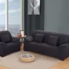 1/2/3/4 Seater Sofa Cover Spandex Modern Elastic Polyester Solid Couch Slipcover Chair Furniture Protector Living Room 6 Colors