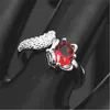 Utsökt Fox Öppning Ringar Design För Flicka Party Smycken Sexig Kvinnor Bijoux Resizable Imitation 925 Sterling Silver Ring med Zircon Ring