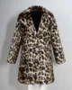 Mode Männer Winter Faux Pelz Jacke Druck Leopard Langarm Revers Kragen Dicke Warme Mode Mann Mantel Lang Plus Größe 3XL Heißer Verkauf