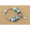 Stränge Charm-Perlen passen zu Schmuck 925 Silber Armband Muschel Anhänger blauer Himmel Seestern Schildkröte Charm Diy