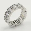 Drop Shipping I più venduti Gioielli di lusso Real 925 Sterling Silver T Shape White Topaz CZ Diamond Women Wedding Band Ring per il regalo degli amanti