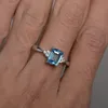 Wholesale-Women's Silver Ring Princess Cut Mystic Rainbow Topaz Engagement Diamond Jewelry Christmas Birthday Proposal Gift