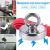 Magnete da pesca super forte Magnete al neodimio con foro svasato e golfare 20M Forza di trazione della corda 110Kg Supporto all'ingrosso