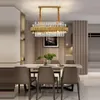 Modern Stainless Steel Crystal Gold LED Hanging Lamps Chandelier Lighting Suspension Luminaire Lampen For Dinning Room AC 100-240V