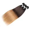 Embrasser les cheveux T1B427 Brown Honey Blonde Brésilien Brésilien Human Hair Weave Packs Silky Straight Body Wave ombre Indian Remy Hair1831033