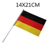 Tysklands flagga 21*14 cm Hand Vavande flaggor Japan National Flag Polyester Flag med plastflaggstänger