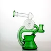 Mini Recycler Glass Bong Hookahs Dab with Quartz Banger 7" Bowl Oil Rig Bongs Cyclone Recycling Water Pipe Heady Bongs Rigs Gear Pipes Somking