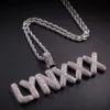 A-Z aangepaste kleine letters kettingen Charm hanger voor mannen vrouwen goud zilveren kleur kubieke zirconia hiphop sieraden hele1909