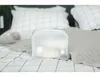 Borsa per cosmetici portatile minimalista Cerniera impermeabile Organizzatore da viaggio Custodia da toilette Borsa per trucco con griglia di moda Borsa bianca Bolsa De Cosmeticos Portatil