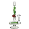 Bong in vetro Perc in linea Costruisci un bong diffuso Downsterm Freezable Oil Dab Rigs 14mm Femmina Joint Condenser Coil con Bowl Water Glass Pipes