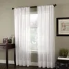 Cortina de ventana transparente de tul blanco sólido para sala de estar, decoración del dormitorio, cortinas de Organza de tul modernas, cortinas de tela