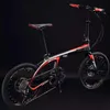 Youpin 10.4kg 휴대용 탄소 섬유 (9) 속도 자전거 최대 부하 110kg에서 사바 20 인치 접이식 자전거 - BlackRed