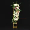 stand alleen) gouden vloer metalen lange bloem boog achtergrond centerpieces voor bruiloft decoratie bloemen arrangement stand bruiloft fase decor