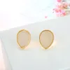 American European Fashion Womens Simple Vergulde Waterdrop Druy Earring 15mm Handgemaakte Druzy Trendy Sieraden Hars Stone Stud Earring