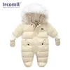 Ircomll épais chaud infantile bébé combinaison à capuche à l'intérieur polaire garçon fille hiver automne salopette vêtements d'extérieur pour enfants enfants Snowsuit T2009713368