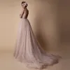 라인 웨딩 드레스 섹시한 오픈 백 패션 신부 드레스 코트 기차 신부 들러리 파티 가운 웨딩 드레스 280J