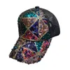 Nya moden Glittrande paljetter Cap Summer Breattable Yarn Baseball Caps Hatts for Women Lady Girls Youth3974239