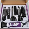 7 In1 220v Electric Ionic Hot Air hairbrush Styler Auto Rotating waver Hair Blow Dryer Hairdryer Curler Straightener Brush Salon