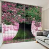 Thousand years old peach Luxury 3D Window Curtain Living Room wedding bedroom