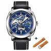 Benyar Mens Watches set reloj hombreトップブランド自動メカニカル防水レザースポーツウォッチメン