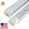 LED Tube Jesled Double Row T8 مصابيح أنبوب متكاملة غطاء حليبي حليبي 1 قدمًا 2ft 3ft 5ft 6ft 8ft 3000k 4000k