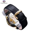 Forsining Retro Fashion Golden Black Dial Seleton Clock Male Luminous Hands Men039s Mechanical Wrist Watches Top Brand Luxury288319566