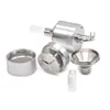 Aluminium örtkvarnhand vev silverfärg 56mm115mm eller 44mm 107mm tobaksslipare med liten piller box8344643