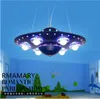 Suspension Télécommande UFO chambre d'enfant garçon chambre LED soucoupe volante lumières dessin animé créatif vaisseau spatial pendentif lam317u