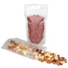 100 stks Clear Drink Pouches Tassen Frosted Rits Stand-Up Plastic Drinktas met Stro met Houder Reclosable Heat-Proof