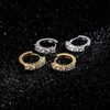 18K Gold Plated Iced Out Big CZ Stone Stud Earring Hip Hop Rock Jewelry Earrings For Male Female Gifts