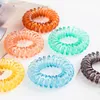 28 colores transparentes Cable telefónico alambre elástico anillo de la venda del pelo del lazo del pelo de las muchachas de la cuerda de caramelo color de la correa elástico Hairbands T2C5202