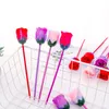 Rose Ballpoint Pen Creative Artificial Flower Decoration Beautiful Office School Stationery Personalized Writing Pen for Valentine's Day Wedding gift