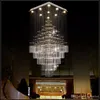 Moderne LED-Quadrat-Kristall-Kronleuchter-Lampen, Treppen, hängende Hängeleuchten für Villa Hotel Mall, AC110–240 V