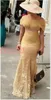 Elegant Lace Mermaid Evening Dress Party Pleats African Capped Off Shoulder 2020 Nigerian Robe De Soiree Plus Size Prom Formal Guest Dress
